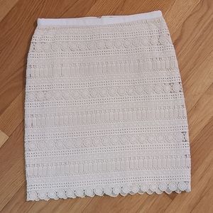 Tommy Hilfiger cream crochet pencil skirt